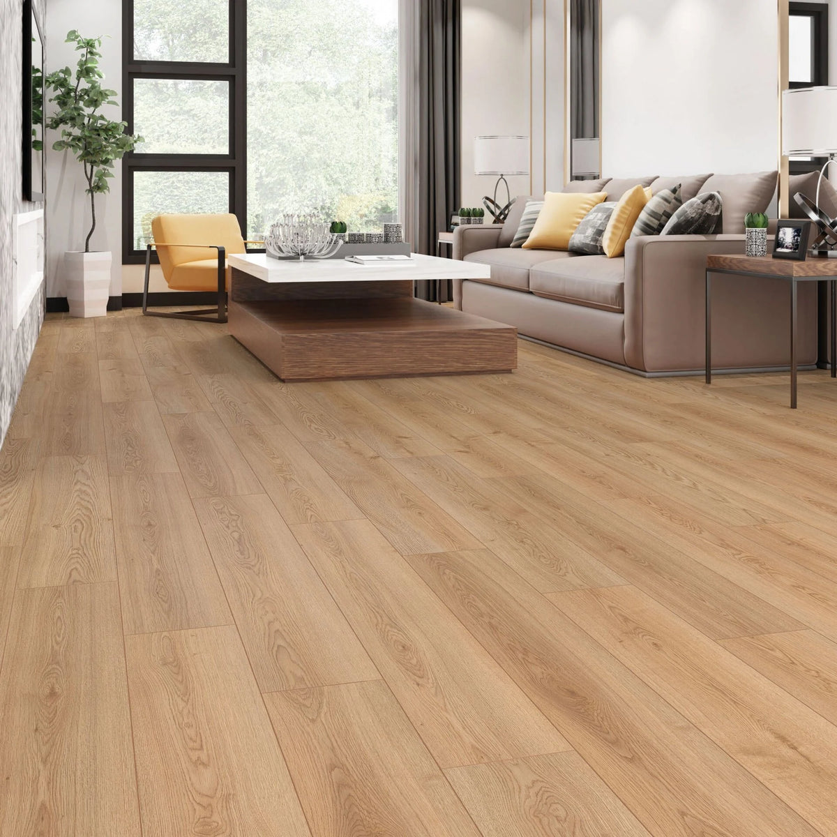 Pavimento laminado Carvalho Cáucaso 709 em tom médio — Série Modern